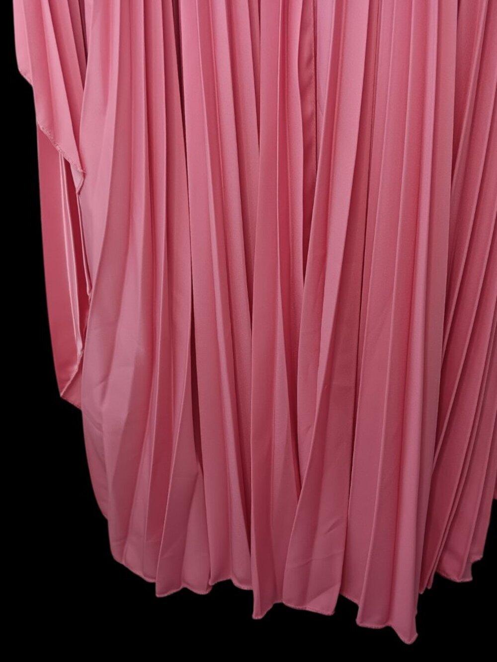 NWT Mac Duggal 77007 Pink High-Low Pleated Dress Size 16W Wedding Guest Party - Picture 6 of 16